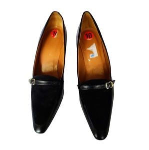Max de Carlo Black Pointed Toe Low Heel Loafers